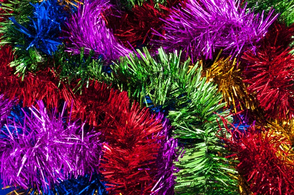 Tinsel and garland are great decorations for holiday car gift wrapping