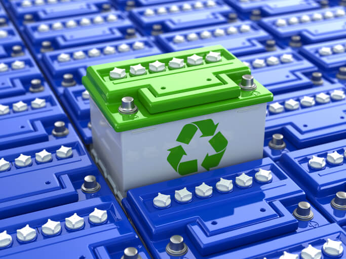 An image depicting the EV battery recycling concept to be explored in automotive school