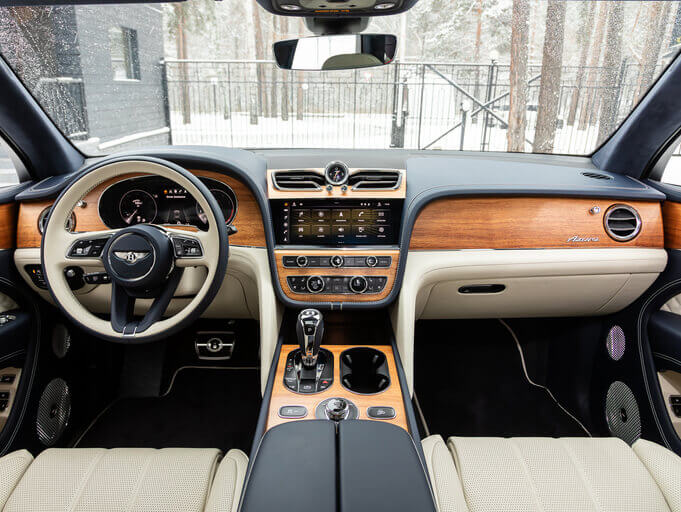 An interior view of the Bentley Bentayga, to be explored in auto mechanic training