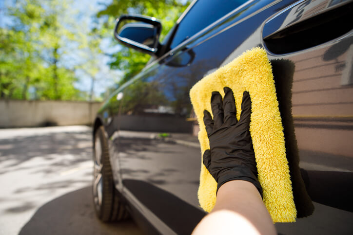 An auto detailing training grad using a nano-coating product