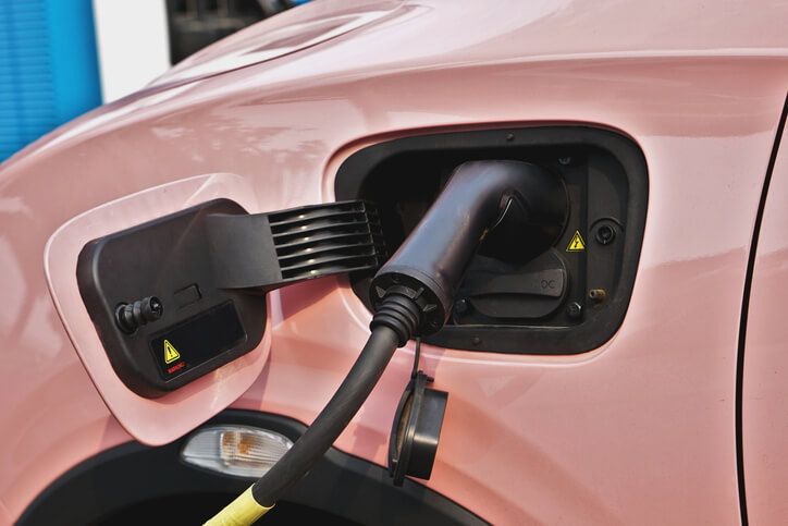 A plug-in hybrid vehicle charging to be explored in automotive school.